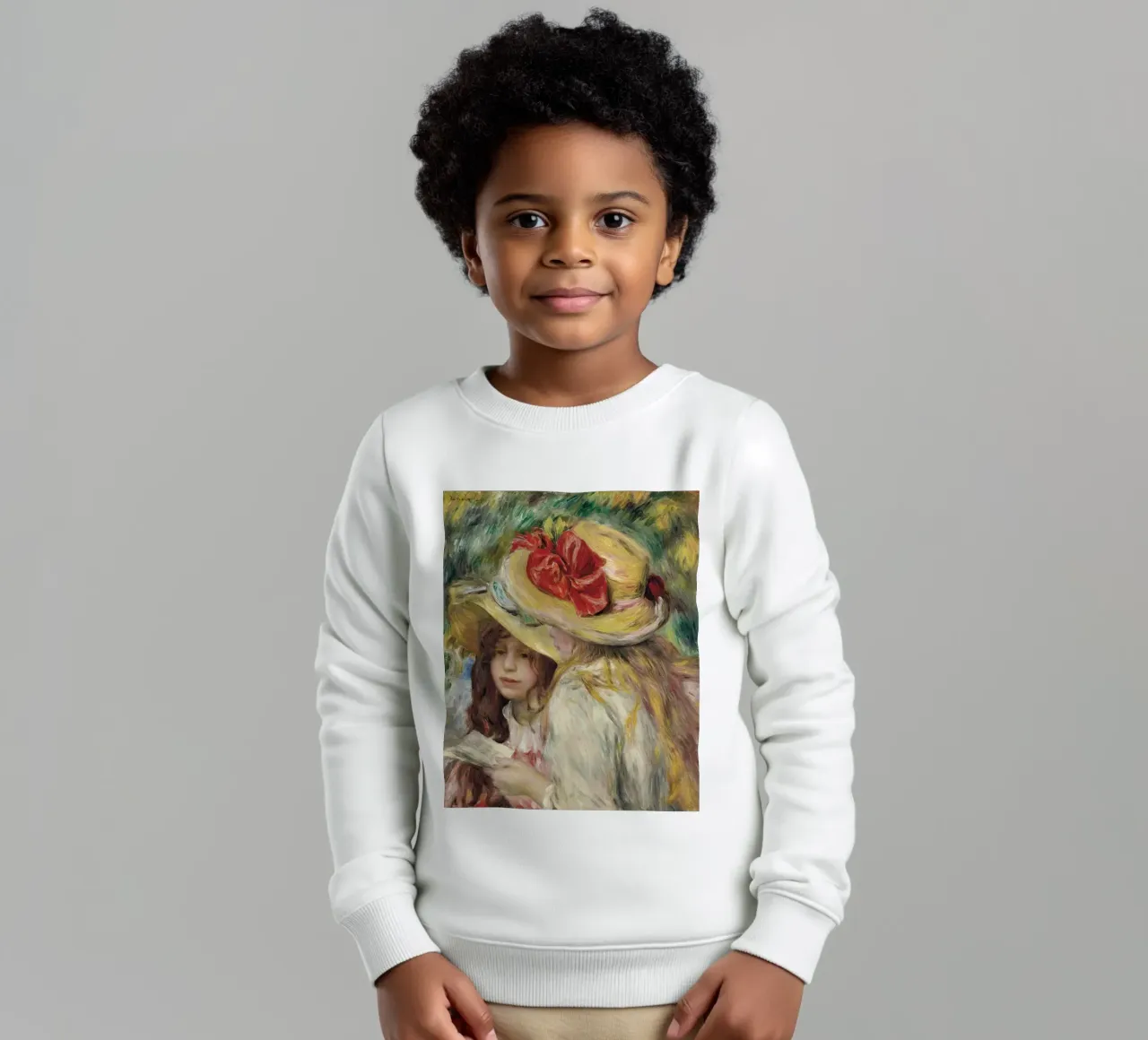 Pierre-Auguste Renoir - The Two Sisters kids sweatshirt by Timeless Artworks