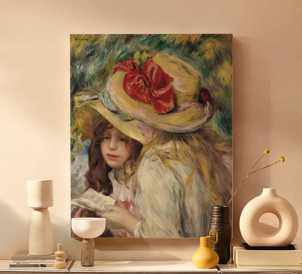 Pierre-Auguste Renoir - De twee zussen canvas van Timeless Artworks