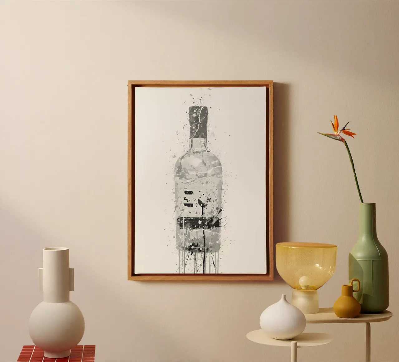 Gin grijs marmer canvas van Coffee shop