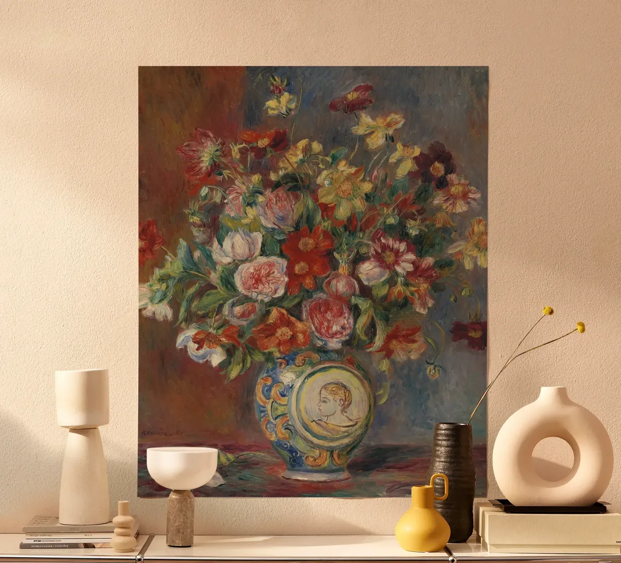 Pierre-Auguste Renoir - Vaso di fiori poster da Timeless Artworks