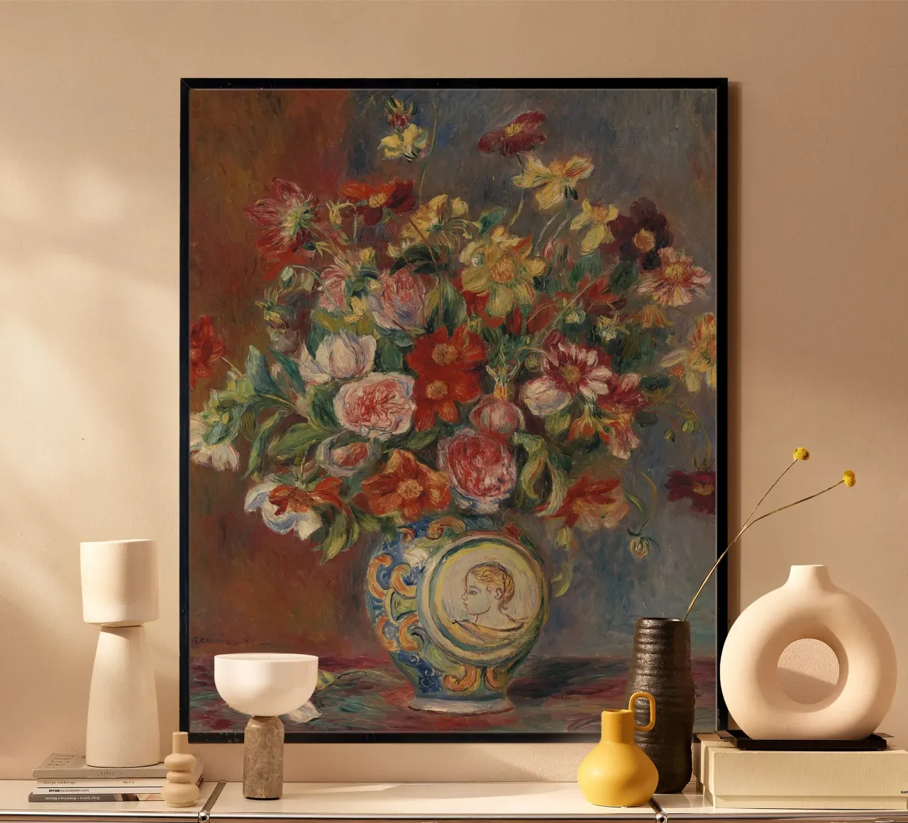Pierre-Auguste Renoir - Vaso di fiori poster da Timeless Artworks