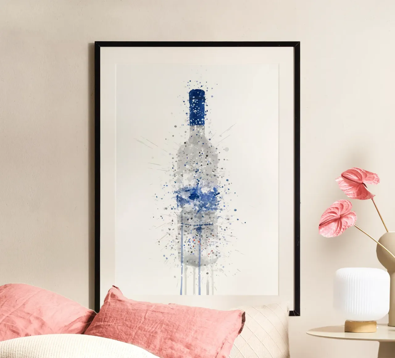 Vodka Grey Goose poster con telaio in legno da Coffee shop