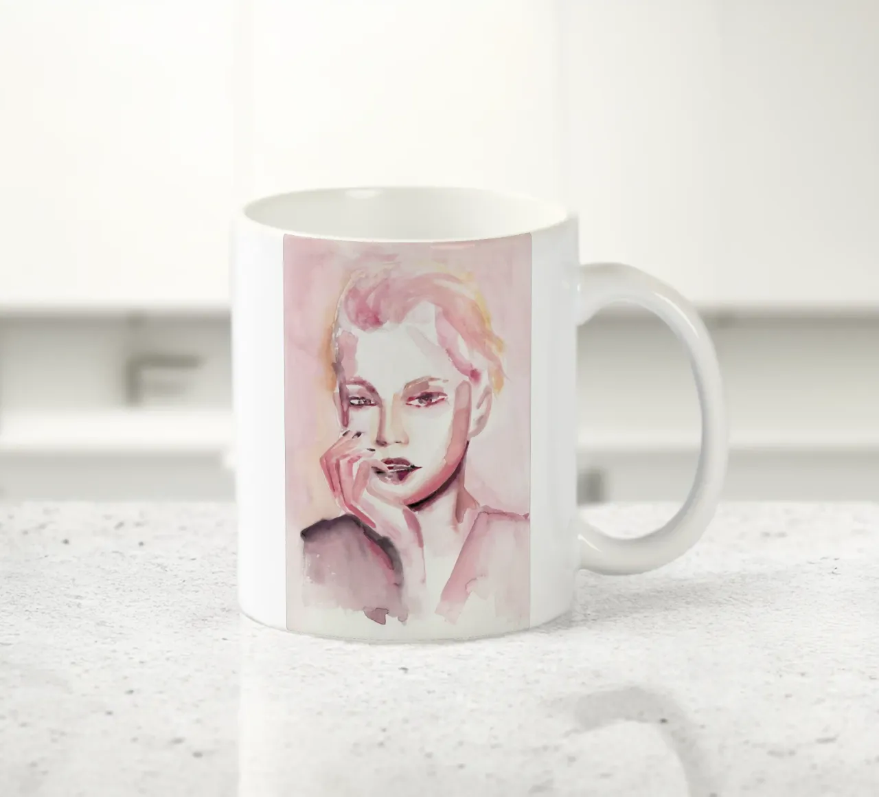 Through Rosey Lenses ceramic mug by Victoria Verbaan