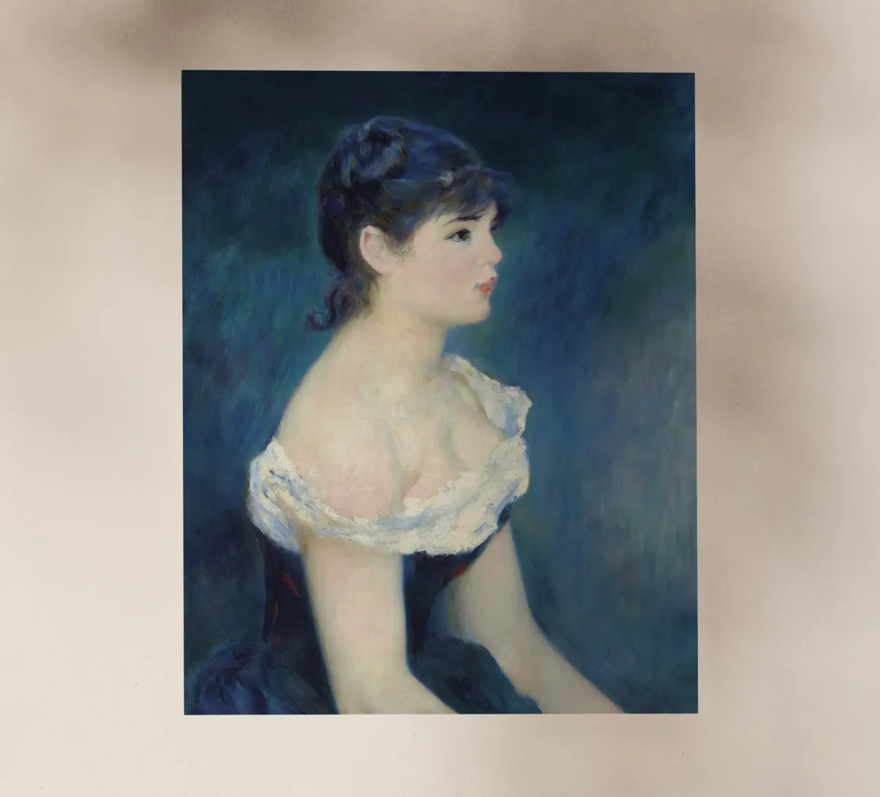 Pierre-Auguste Renoir - Busto di donna di profilo pellicola backlit da Timeless Artworks