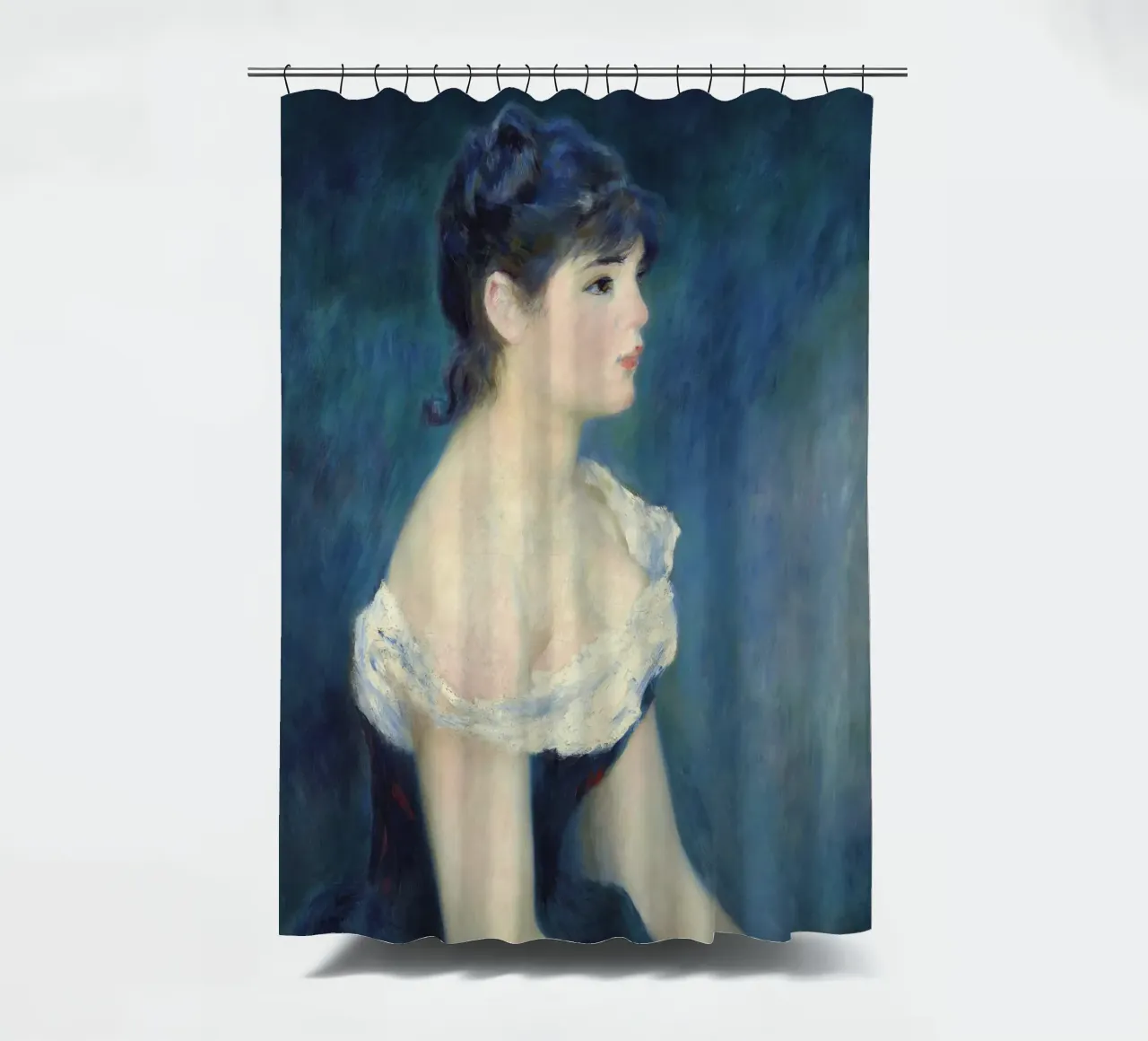 Pierre-Auguste Renoir - Busto di donna di profilo tenda da doccia da Timeless Artworks