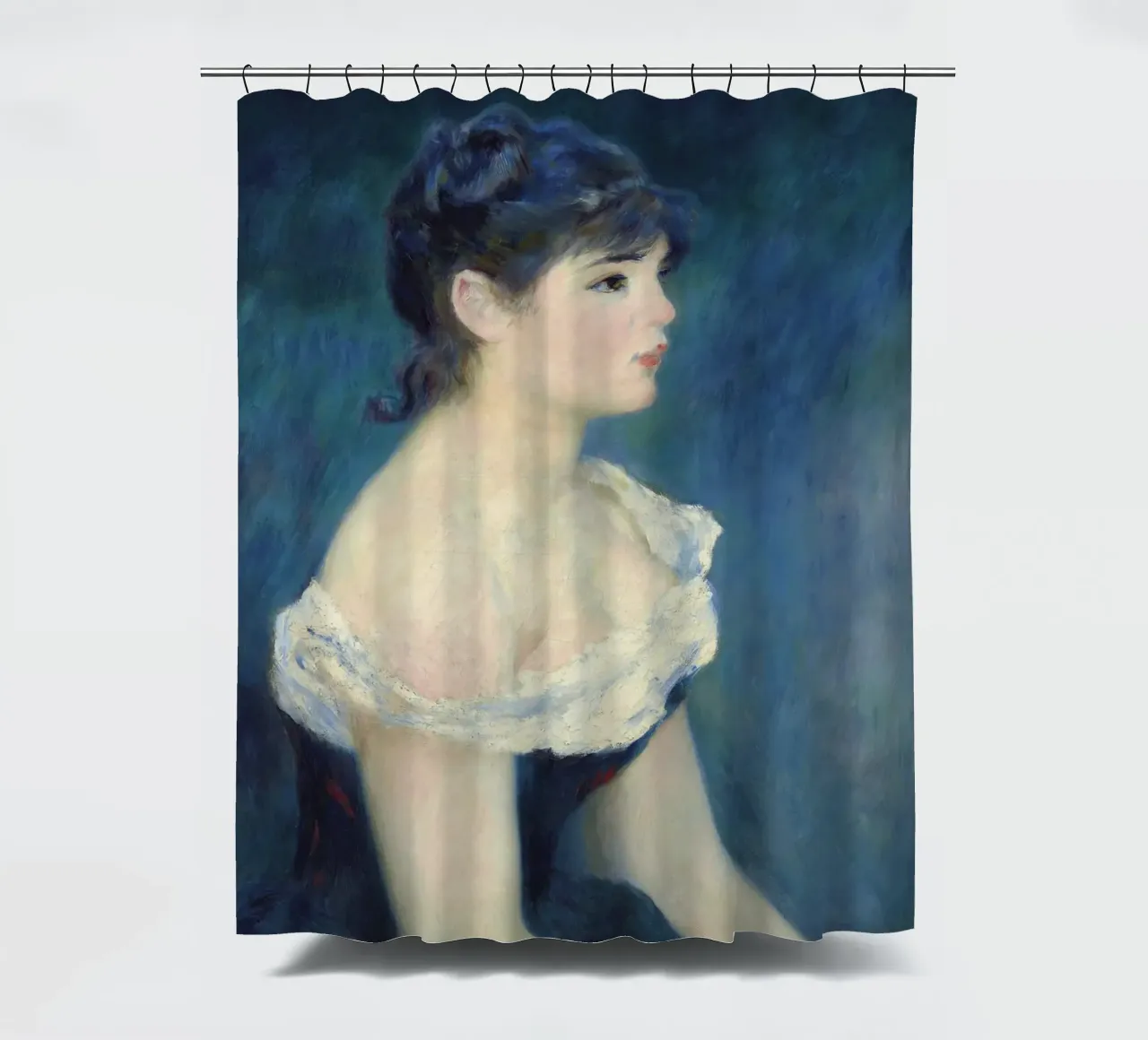 Pierre-Auguste Renoir - Busto di donna di profilo tenda da doccia da Timeless Artworks