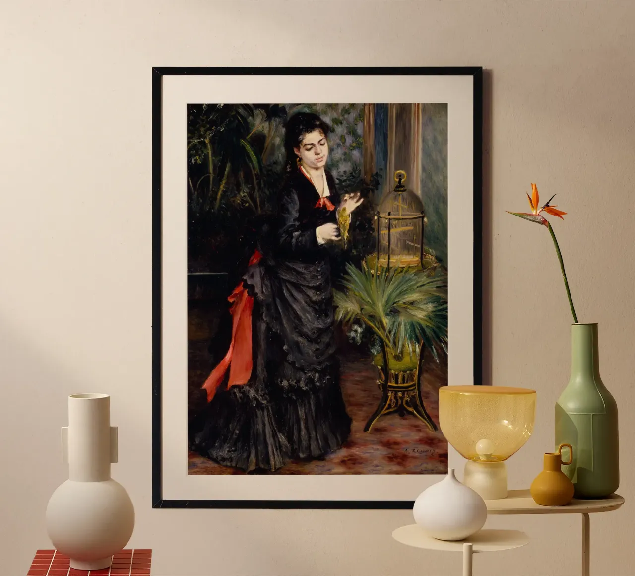 Pierre-Auguste Renoir - Donna con pappagallo poster da Timeless Artworks