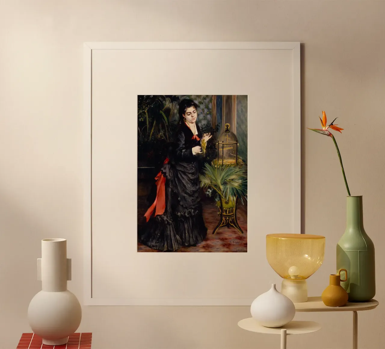 Pierre-Auguste Renoir - Donna con pappagallo poster da Timeless Artworks