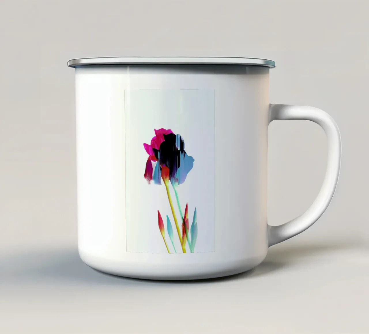 Glitched Iris tazza in smalto da cafelab