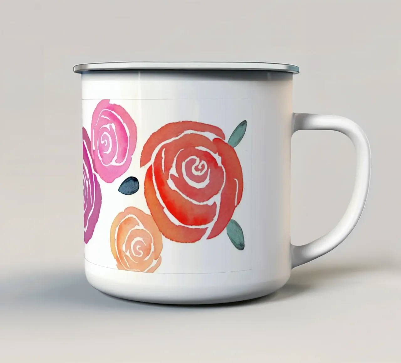 Rosen bunt tazza in smalto da Farbwelten