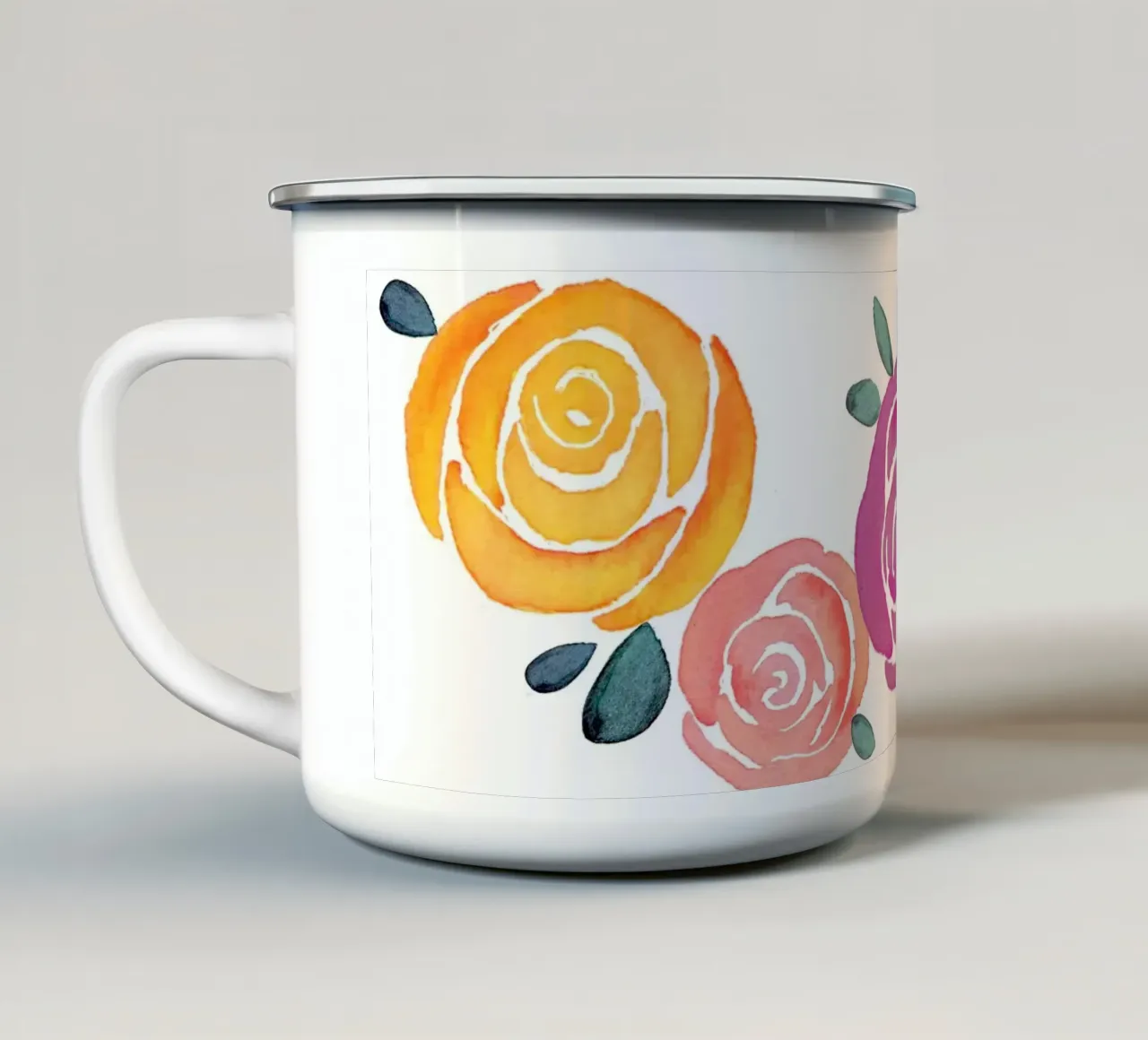 Rosen bunt tazza in smalto da Farbwelten