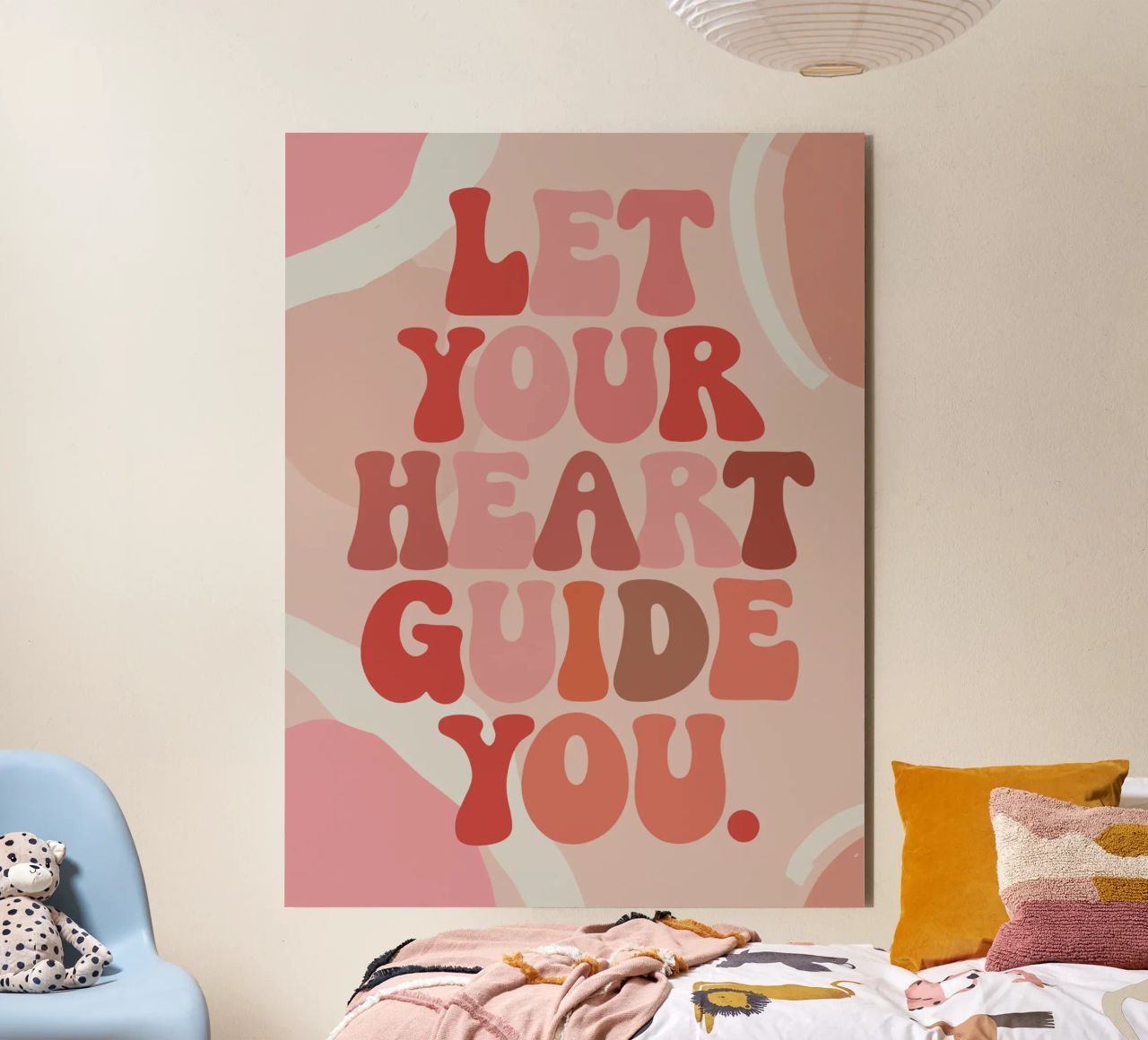 Let Your Heart Guide You – Boho Pastel Abstract alluminio dibond da Soleil Basque