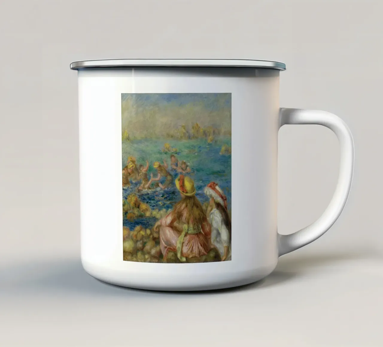Pierre-Auguste Renoir - Bagnanti tazza in smalto da Timeless Artworks