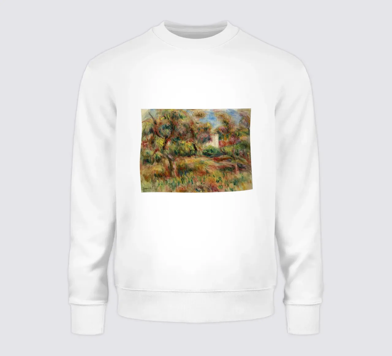 Pierre-Auguste Renoir - Paesaggio con capanna felpa da Timeless Artworks