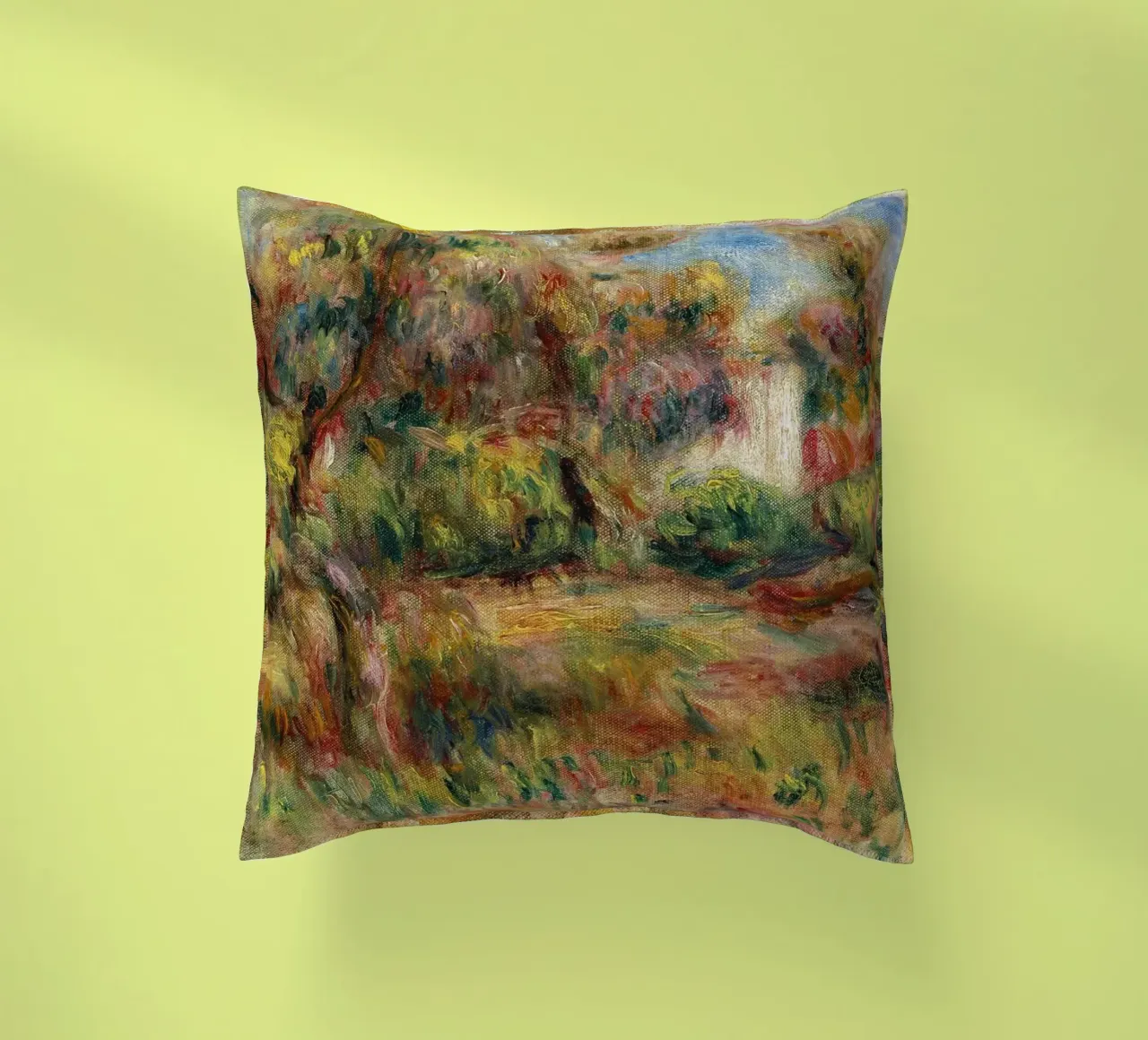 Pierre-Auguste Renoir - Paesaggio con capanna cuscino da Timeless Artworks