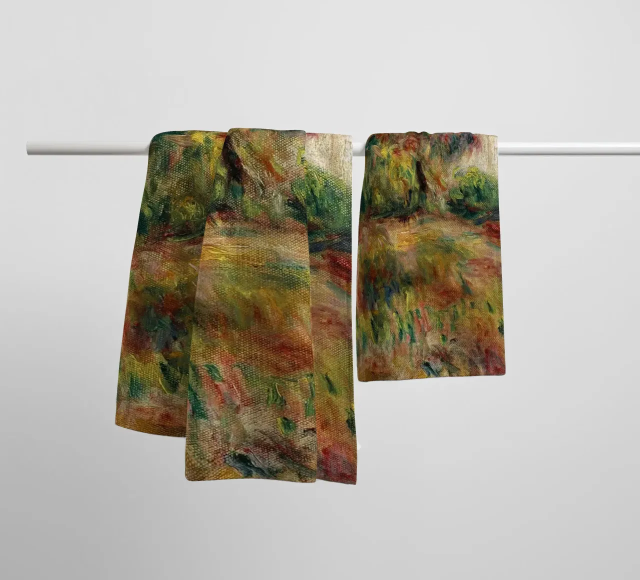 Pierre-Auguste Renoir - Paesaggio con capanna asciugamano da bagno da Timeless Artworks
