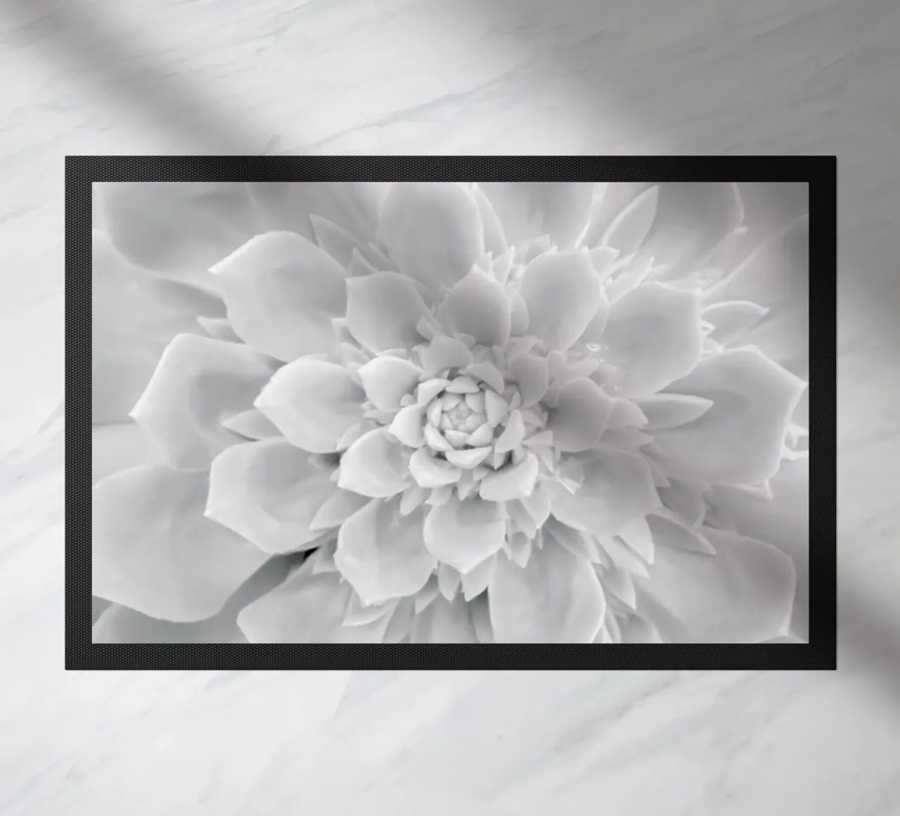 White Succulent doormat by Victoria Frost