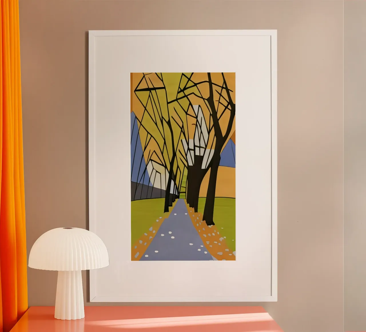 Viale_Natura_2 poster con telaio in alluminio da Abstract Art by LK