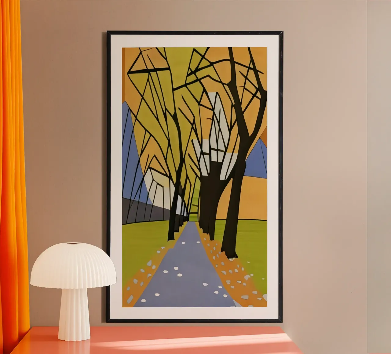 Viale_Natura_2 poster con telaio in alluminio da Abstract Art by LK