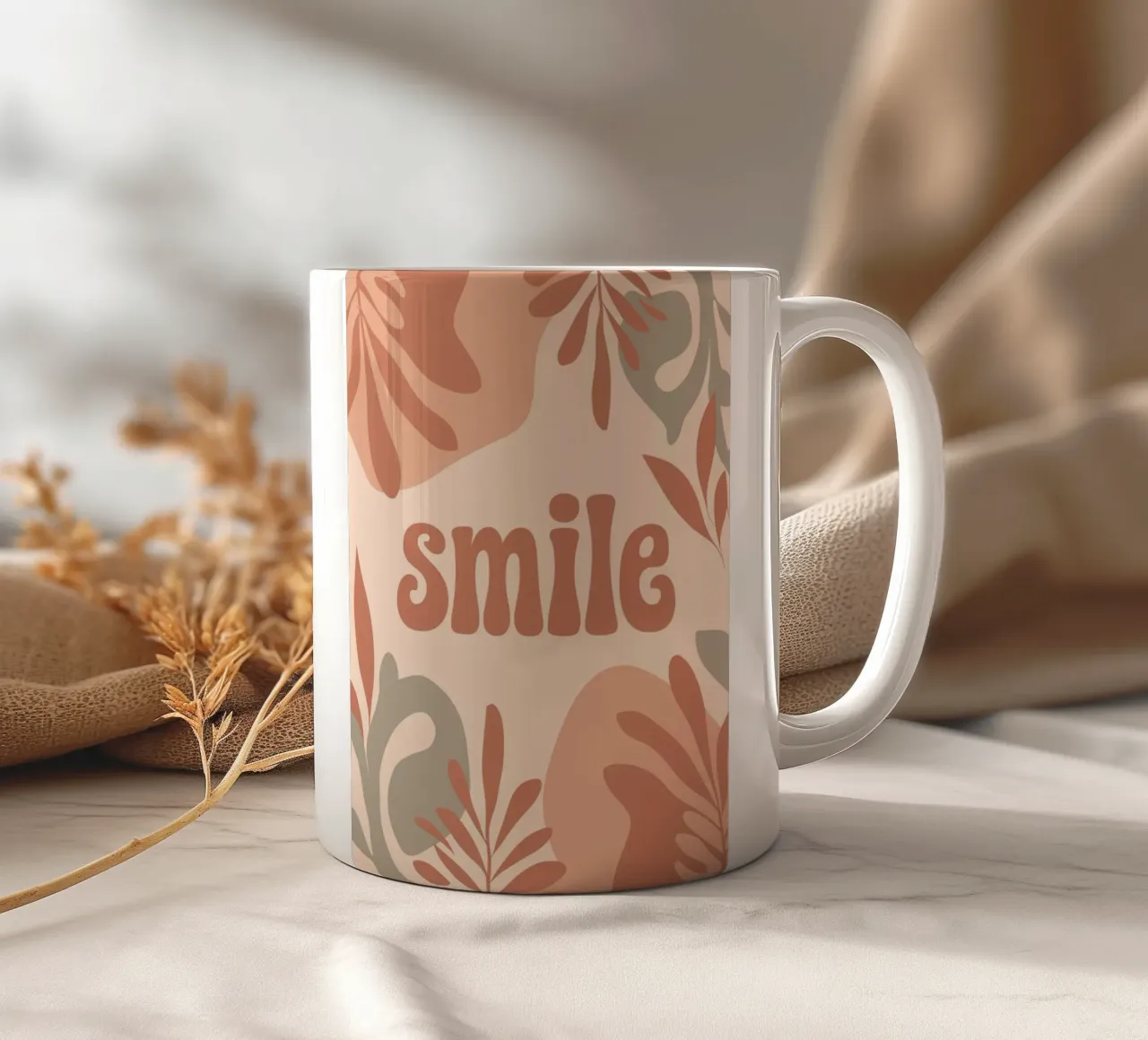 SMILE – Minimalist Boho Pastel Design tazza in ceramica da Soleil Basque