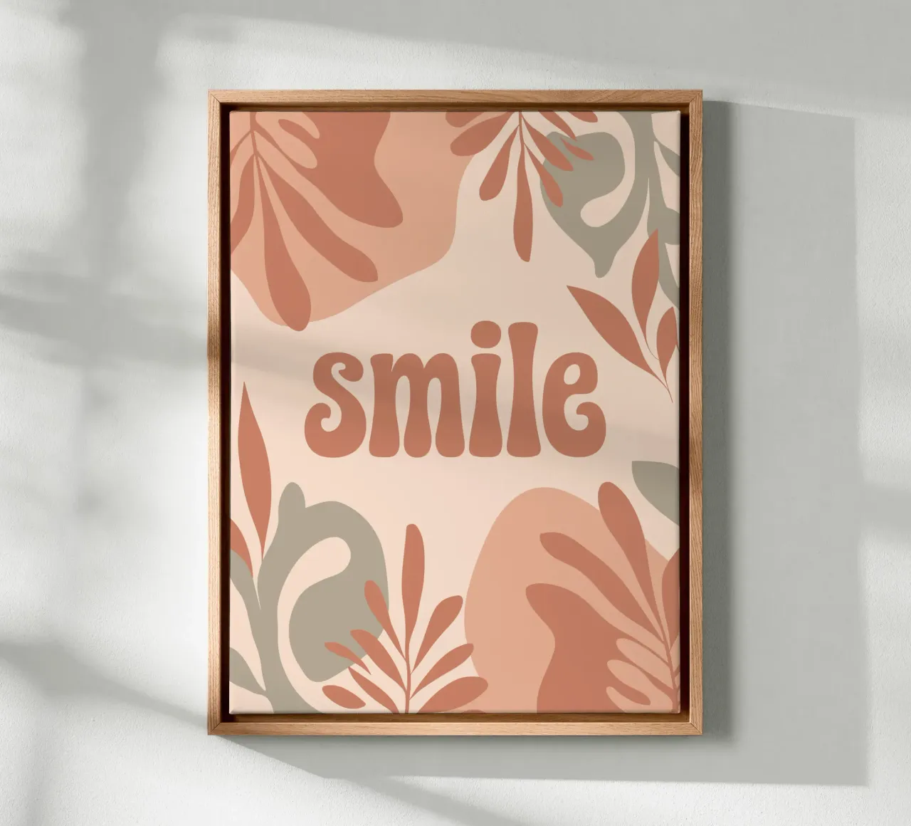 SMILE – Minimalist Boho Pastel Design canvas met Baklijst van Soleil Basque
