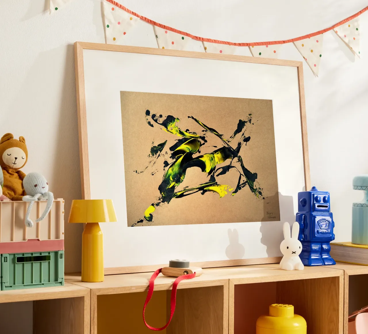 NATURAL STYLE 49 poster con telaio in legno da Thierry Vobmann Abstract painting