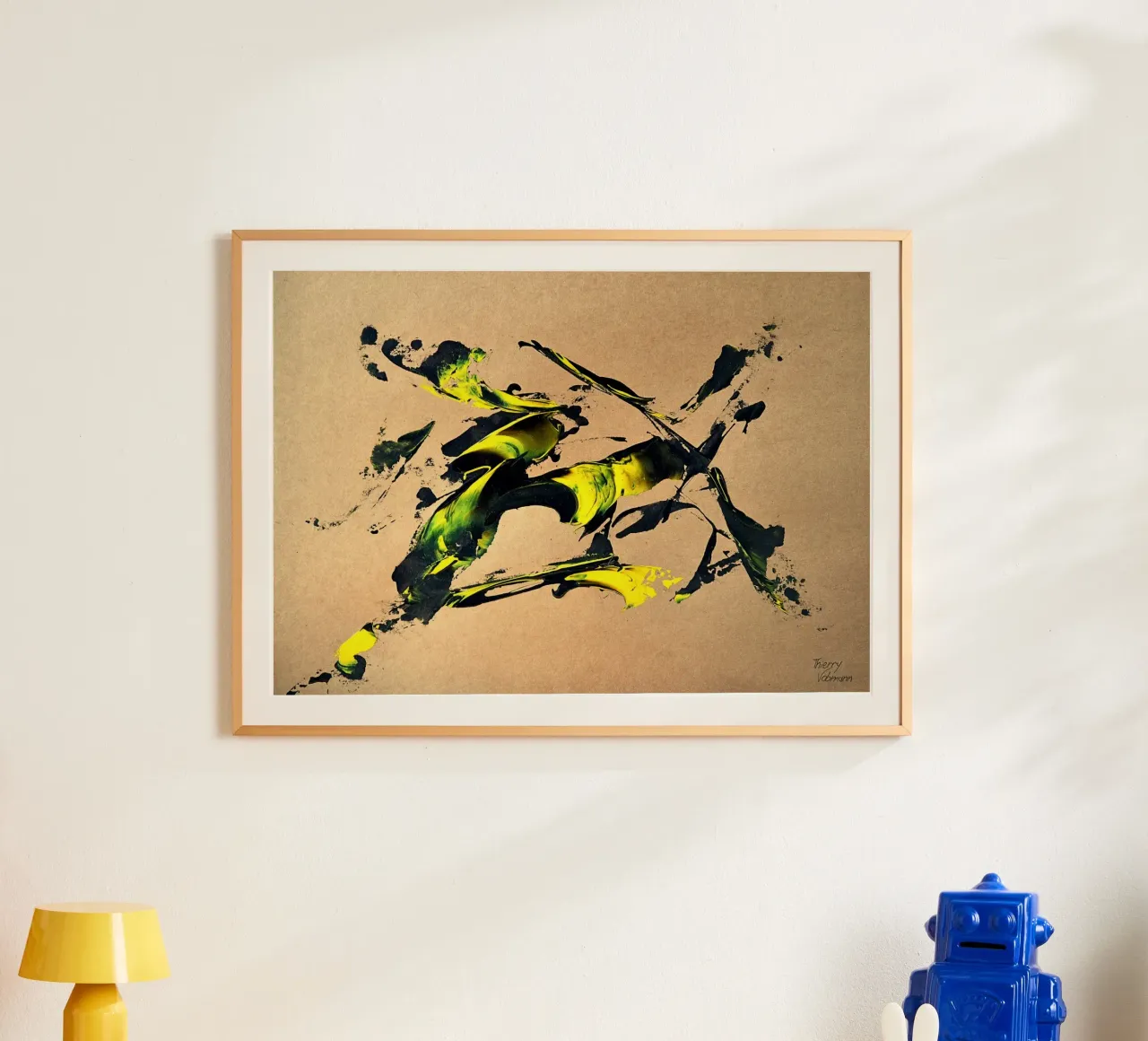 NATURAL STYLE 49 poster con telaio in legno da Thierry Vobmann Abstract painting