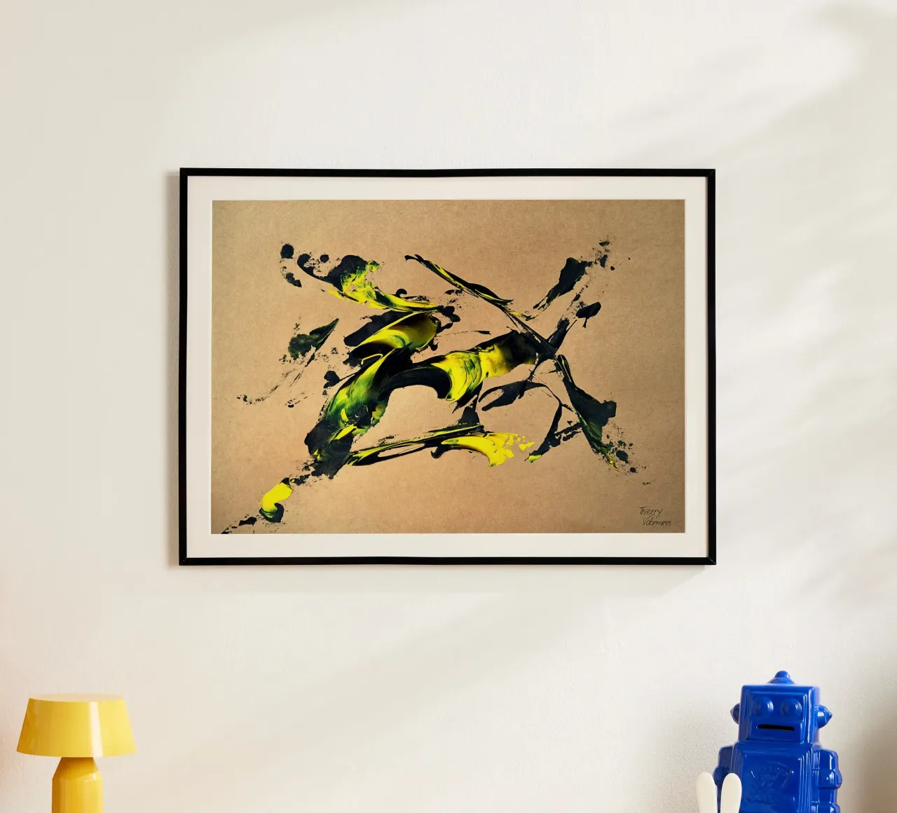 NATURAL STYLE 49 poster con telaio in legno da Thierry Vobmann Abstract painting