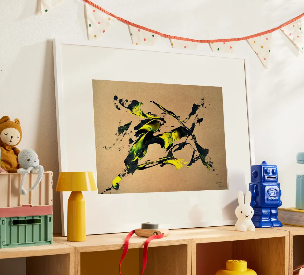 NATURAL STYLE 49 poster con telaio in legno da Thierry Vobmann Abstract painting