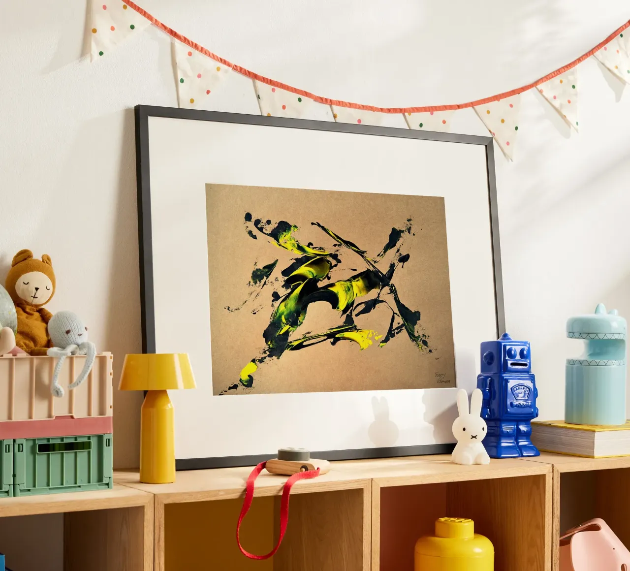 NATURAL STYLE 49 poster con telaio in legno da Thierry Vobmann Abstract painting