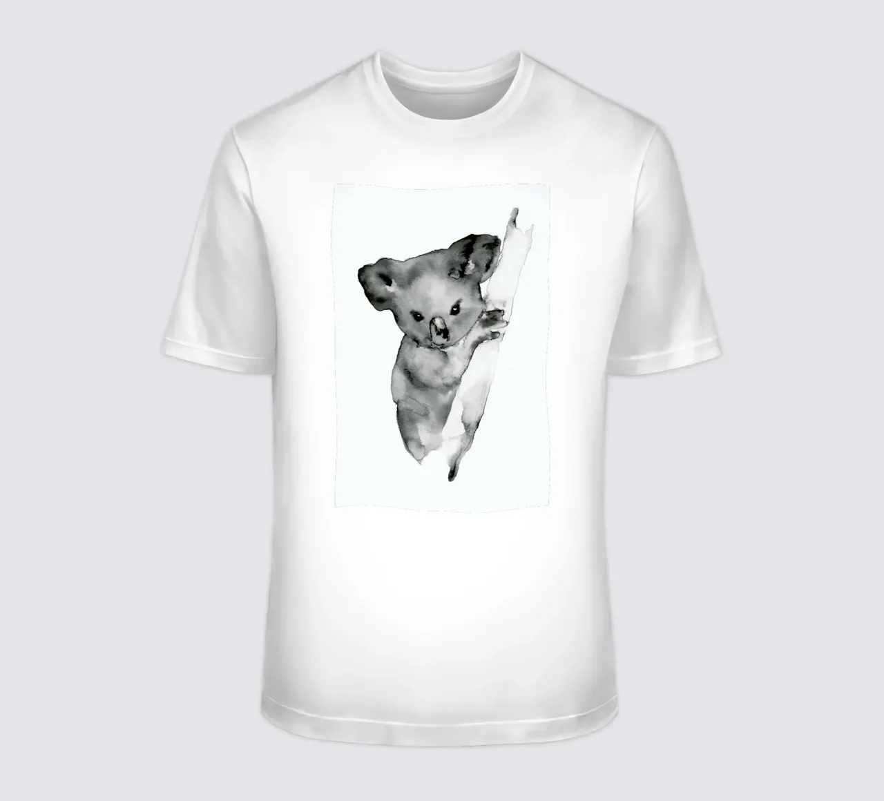 Koala in Grey t-shirt by Larissa van der Laan