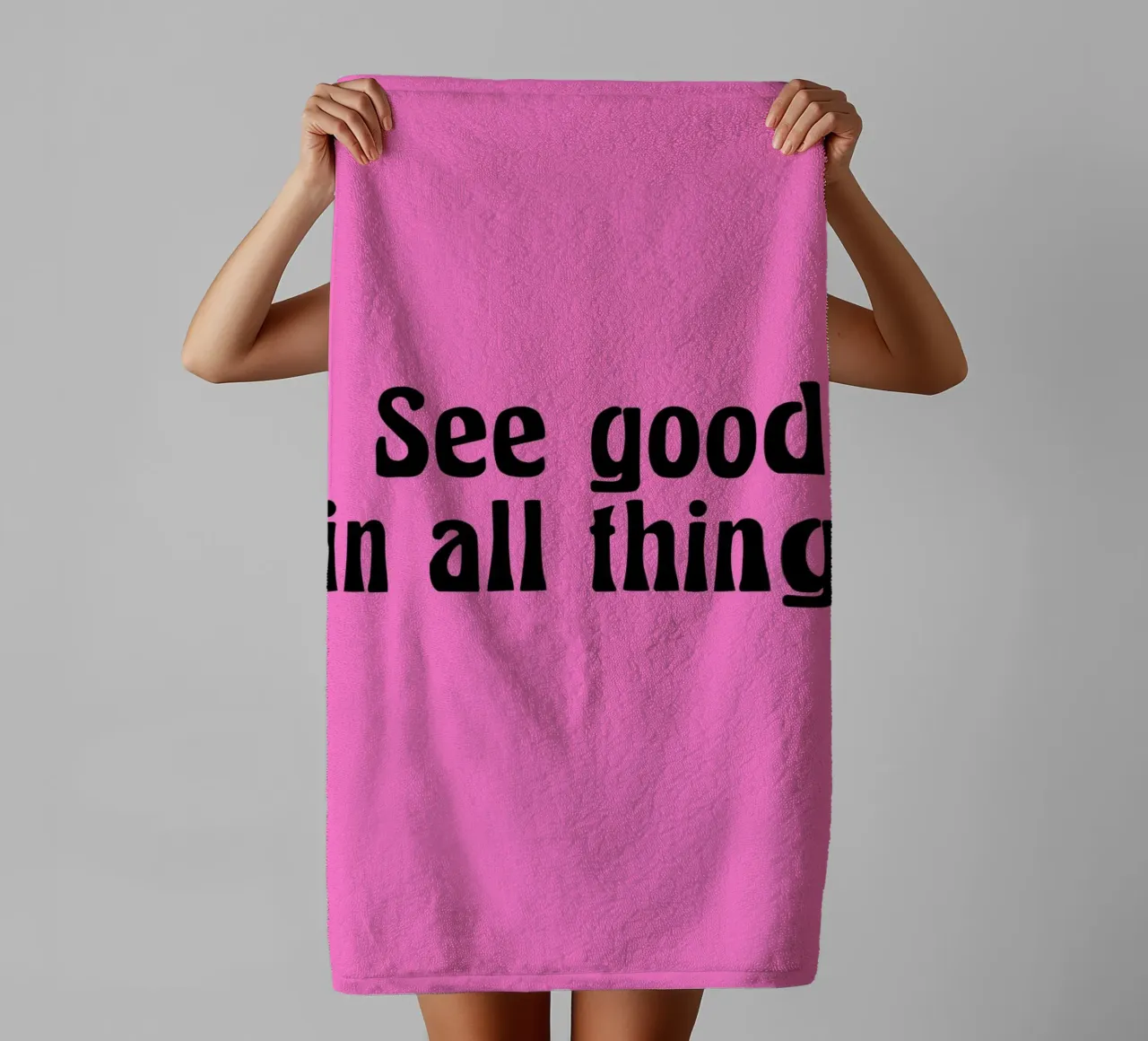 See good in all things asciugamano da bagno da Hej Ibiza by Ute Arnold