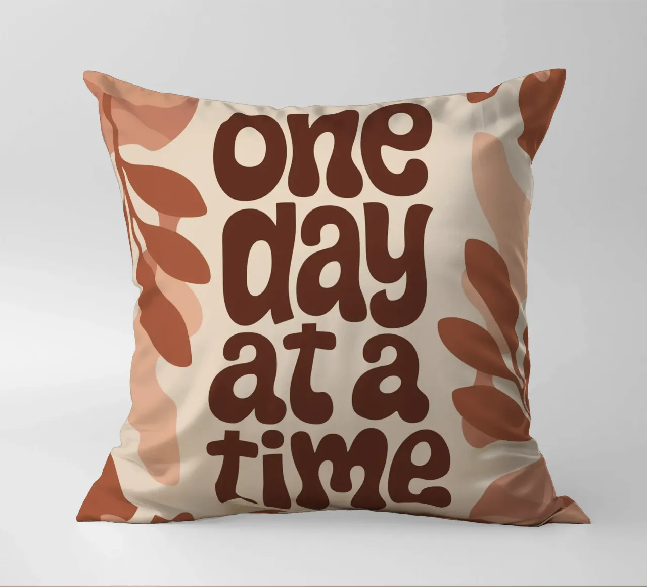 One Day at a Time – Boho Pastel Motivational Design cuscino da Soleil Basque