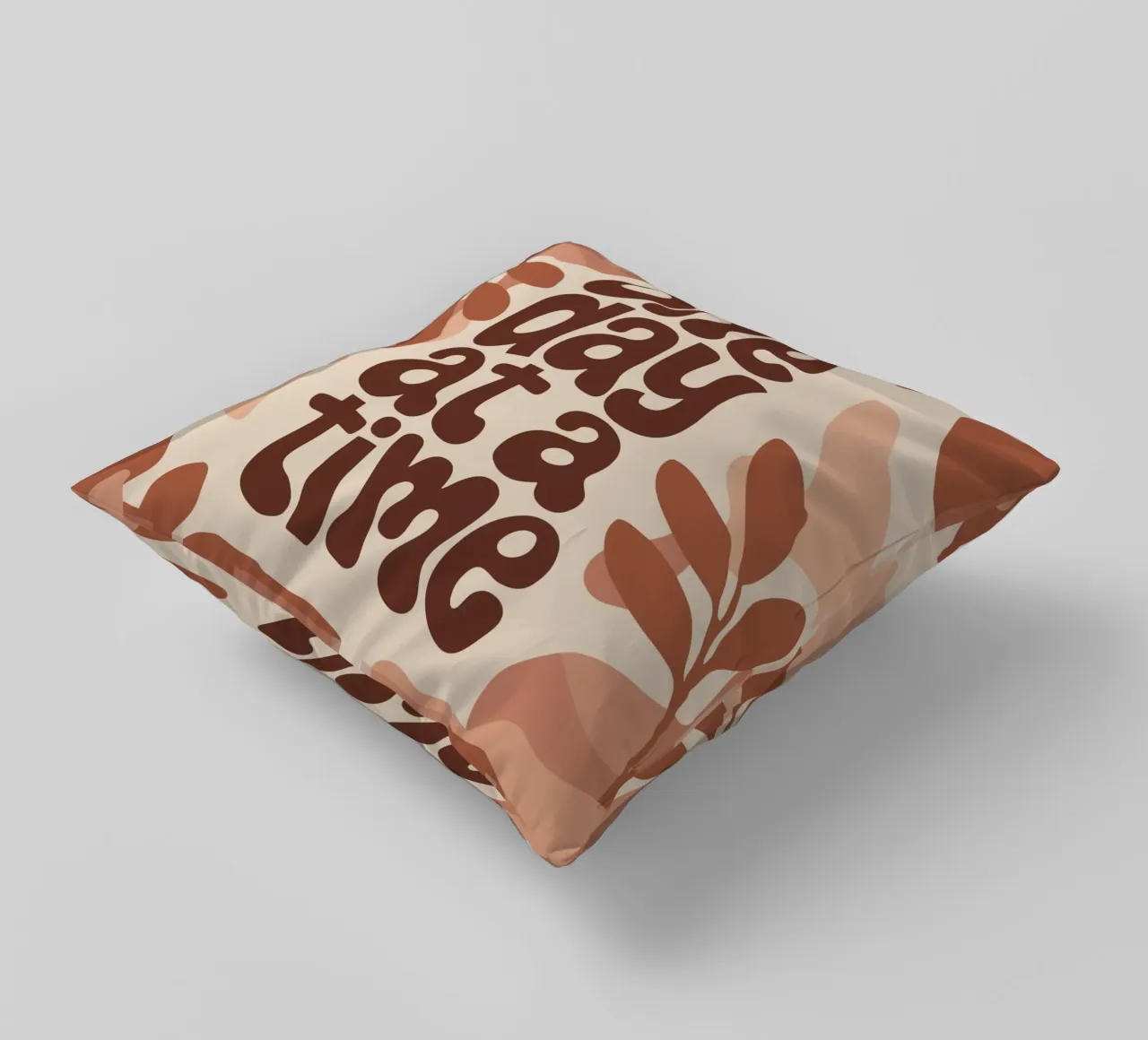 One Day at a Time – Boho Pastel Motivational Design cuscino da Soleil Basque