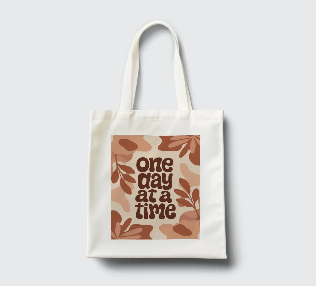 One Day at a Time – Boho Pastel Motivational Design tote bag by Soleil Basque