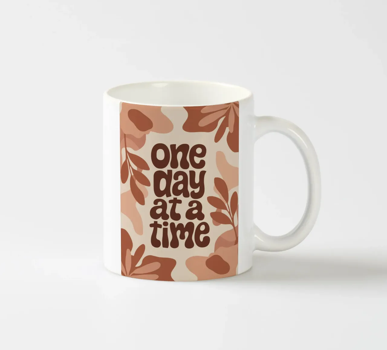 One Day at a Time – Boho Pastel Motivational Design taza de cerámica de Soleil Basque