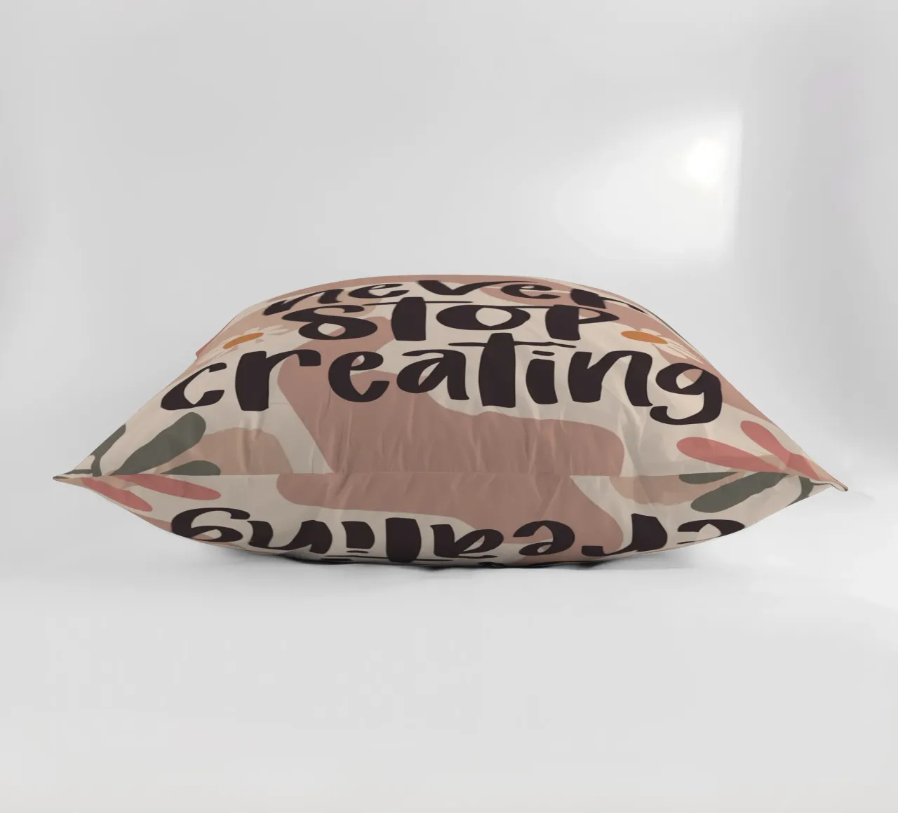 Never Stop Creating – Boho Pastel Crafting Design decorative cushion by Soleil Basque