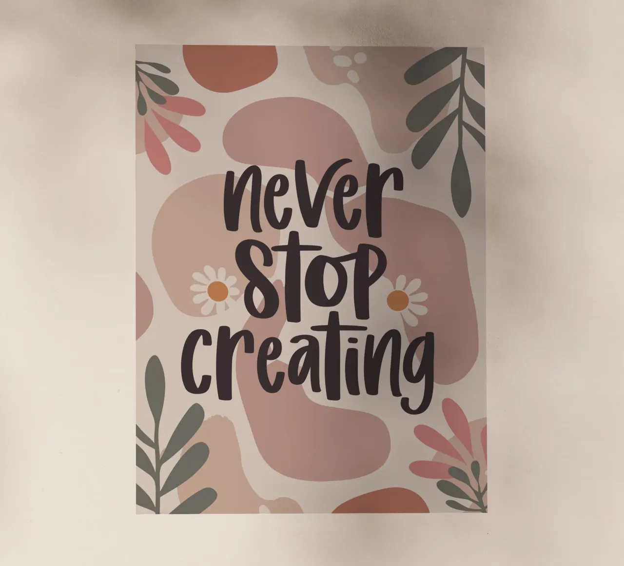 Never Stop Creating – Boho Pastel Crafting Design pellicola backlit da Soleil Basque