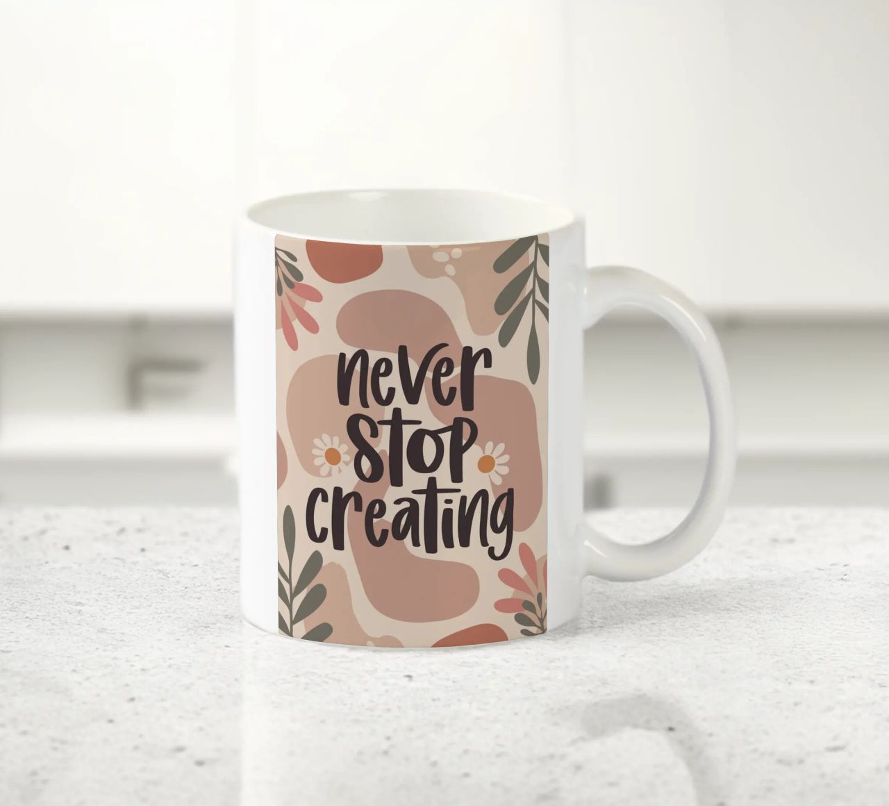 Never Stop Creating – Boho Pastel Crafting Design tazza in ceramica da Soleil Basque