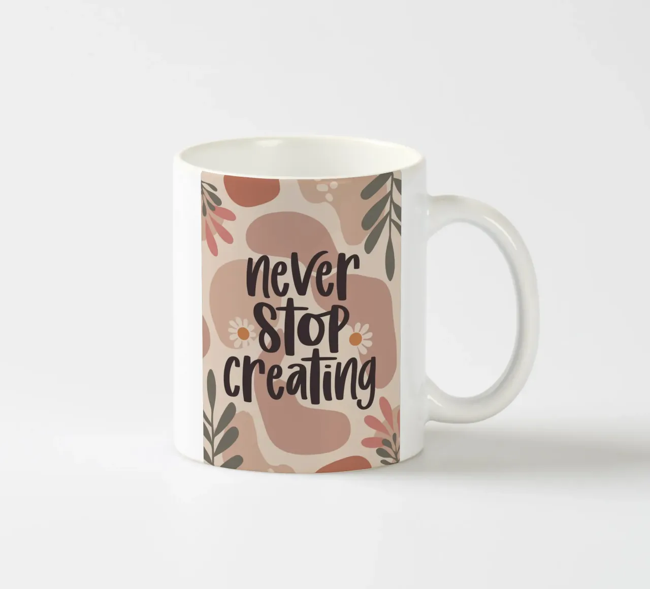 Never Stop Creating – Boho Pastel Crafting Design mug en céramique de Soleil Basque