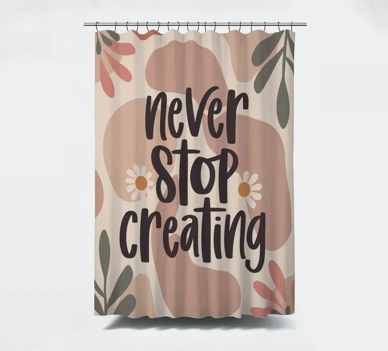 Never Stop Creating – Boho Pastel Crafting Design Duschvorhang von Soleil Basque