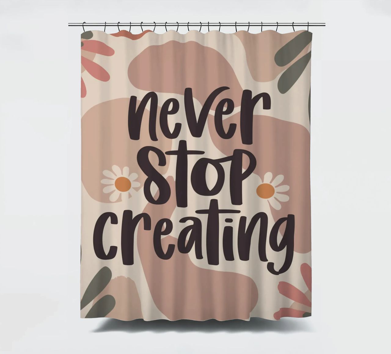 Never Stop Creating – Boho Pastel Crafting Design tenda da doccia da Soleil Basque
