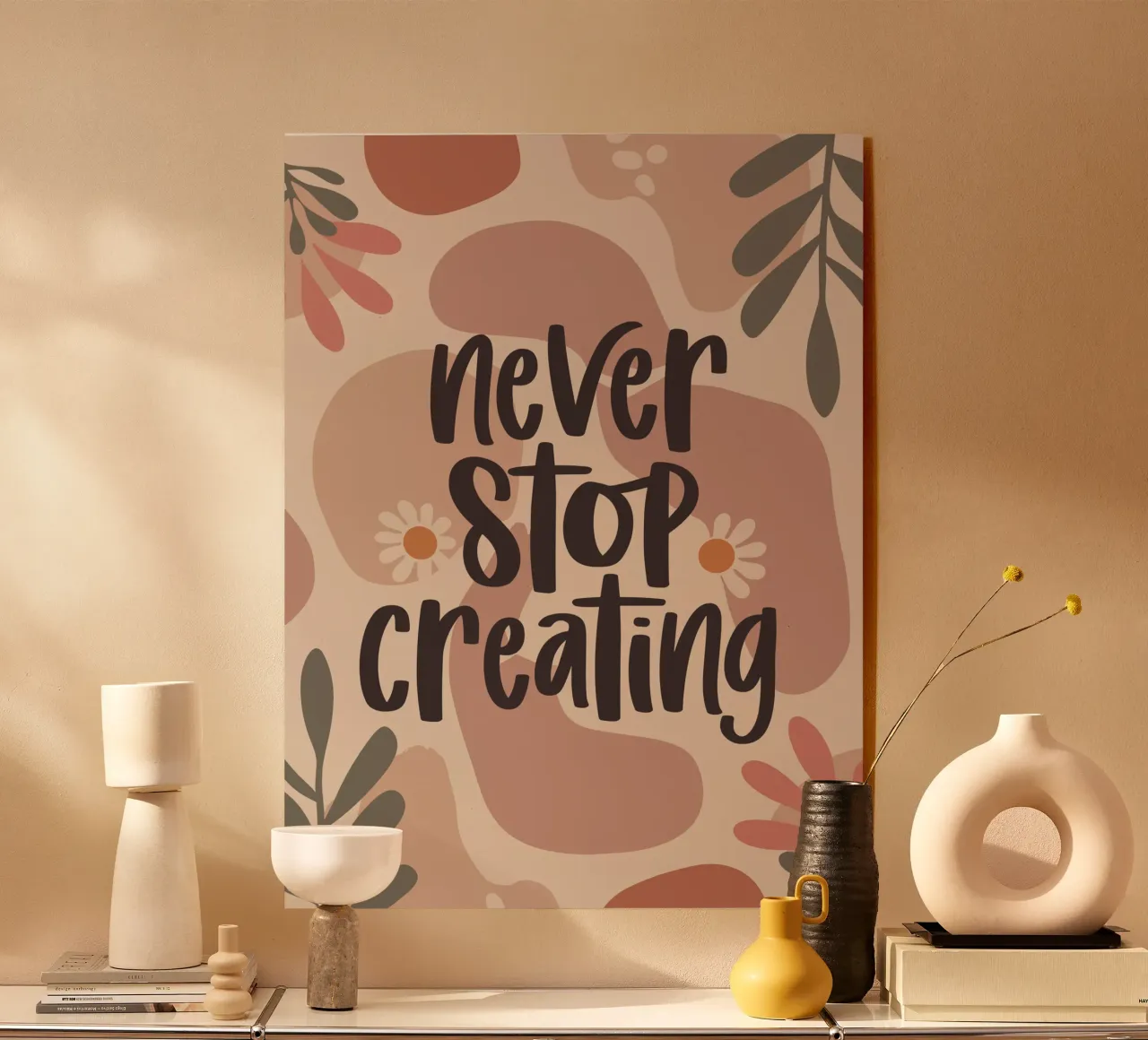 Never Stop Creating – Boho Pastel Crafting Design plexiglass da Soleil Basque