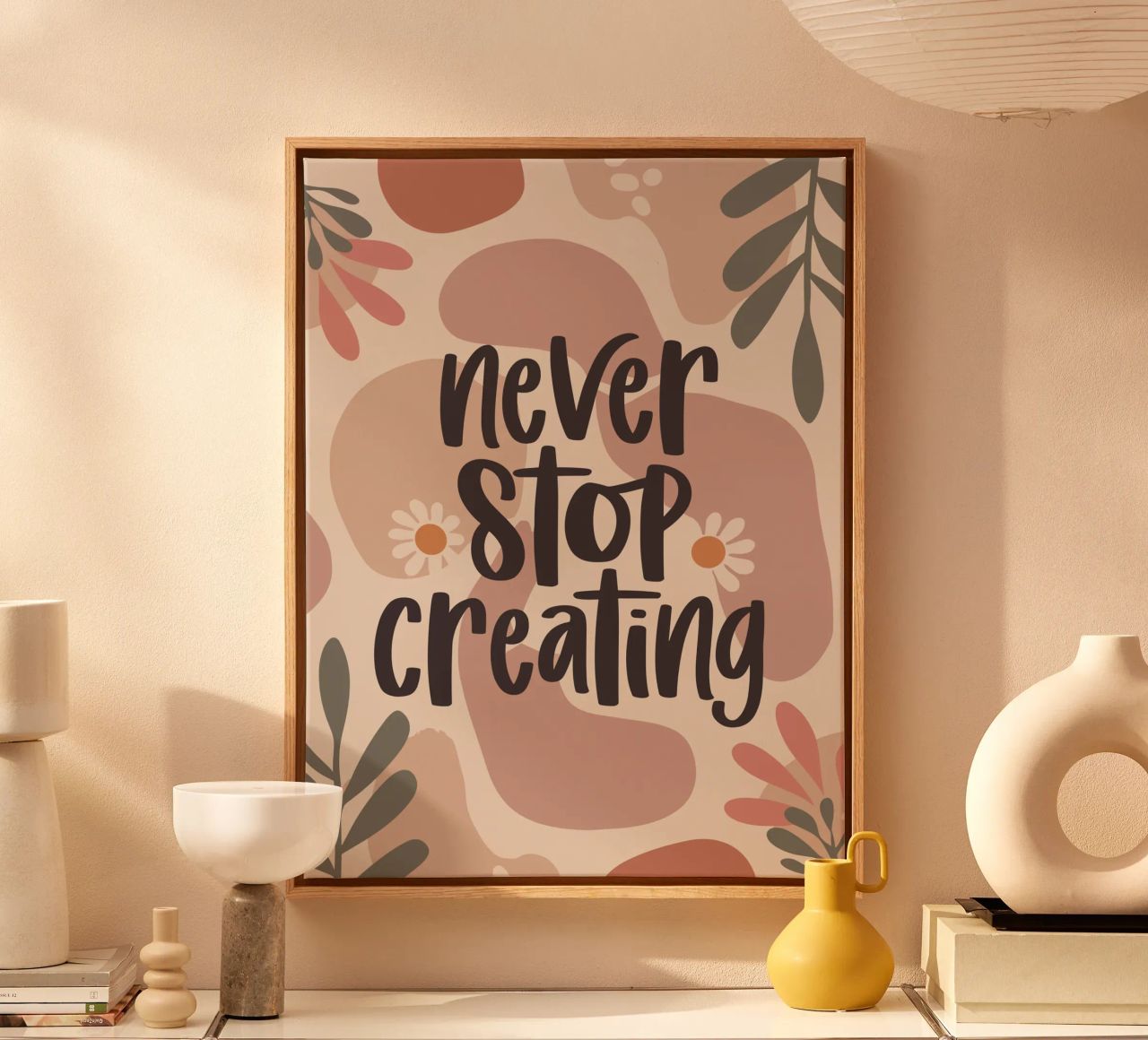Never Stop Creating – Boho Pastel Crafting Design tela da Soleil Basque