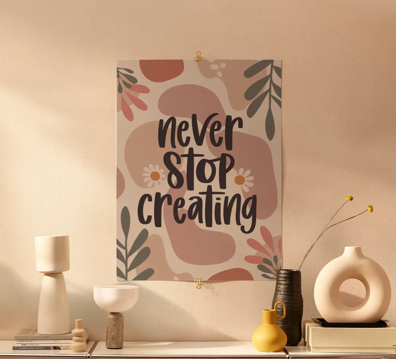 Never Stop Creating – Boho Pastel Crafting Design carta hahnemühle da Soleil Basque