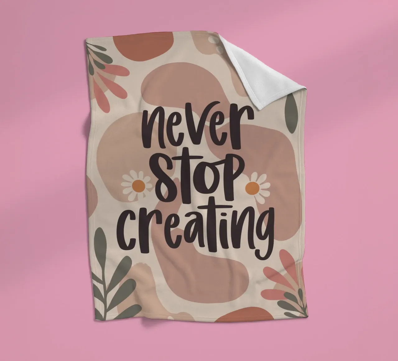 Never Stop Creating – Boho Pastel Crafting Design coperta in pile da Soleil Basque