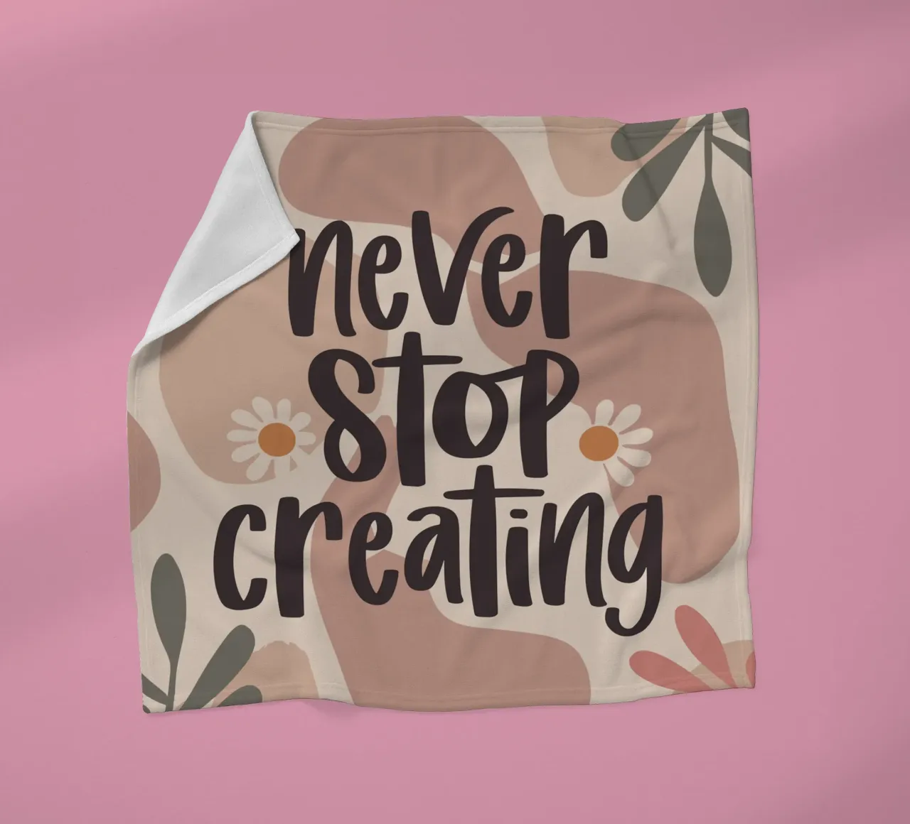 Never Stop Creating – Boho Pastel Crafting Design coperta in pile da Soleil Basque