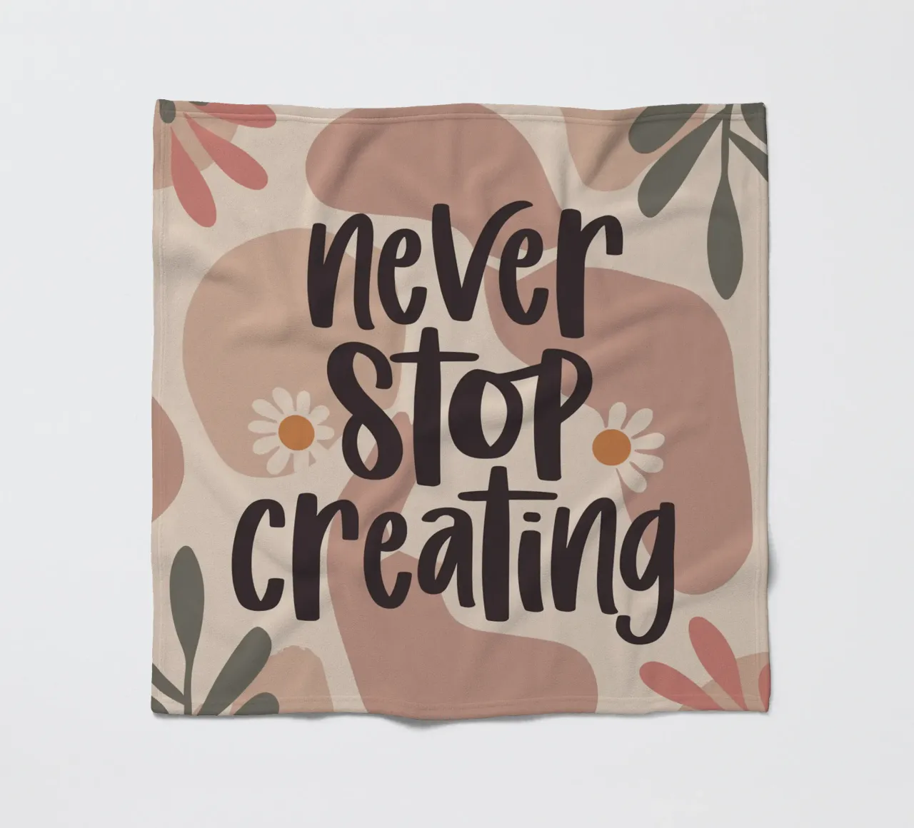 Never Stop Creating – Boho Pastel Crafting Design manta de franela de Soleil Basque