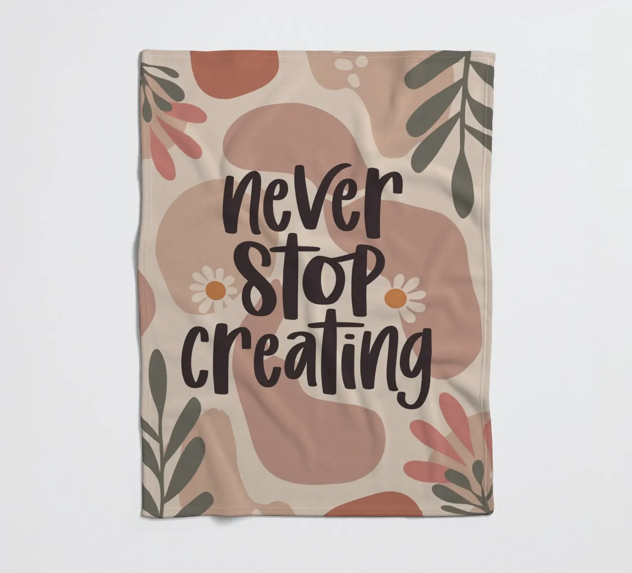 Never Stop Creating – Boho Pastel Crafting Design coperta in pile da Soleil Basque