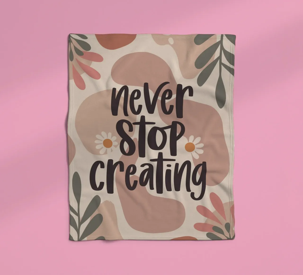 Never Stop Creating – Boho Pastel Crafting Design coperta in pile da Soleil Basque